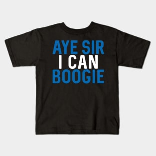 Aye Sir I Can Boogie, Scottish Saltire Football Slogan Design Kids T-Shirt